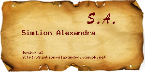 Simtion Alexandra névjegykártya