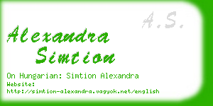alexandra simtion business card